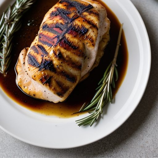 Grillel Chicken Breasts W/Wild Mushroom,.... And Bourbon Sau recipe image