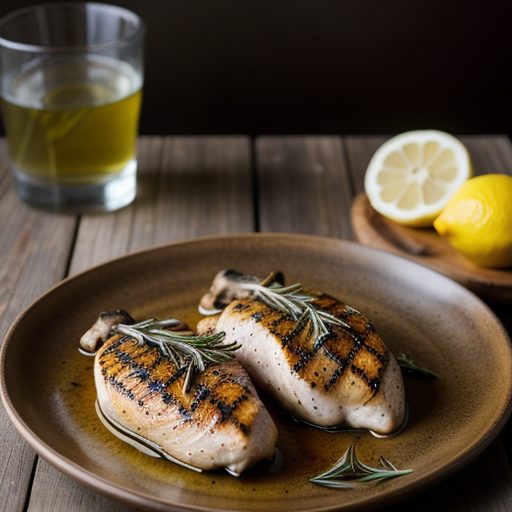 Grillel Chicken Breasts W/Wild Mushroom,.... And Bourbon recipe image