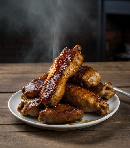 HOT" Barbecued Chicken Wings recipe image