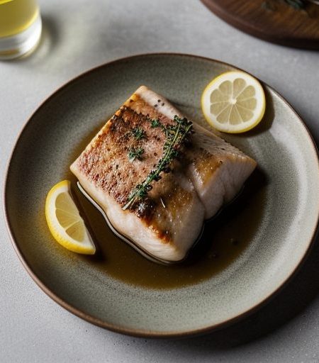 Halibut Poached With Vermouth & Thyme recipe image