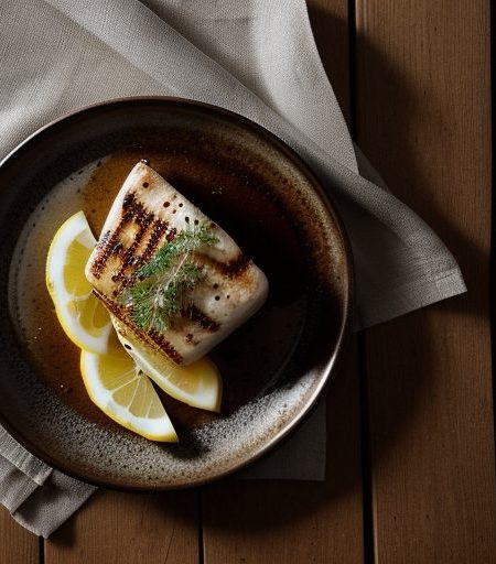 Halibut Steak With Coffee Butter recipe image