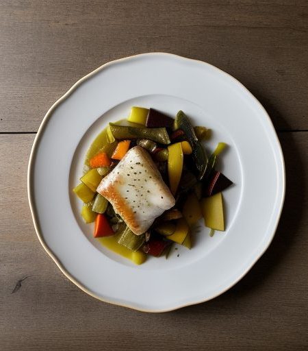 Halibut With Braised Vegetables recipe image
