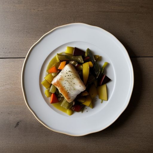 Halibut With Braised Vegetables recipe image