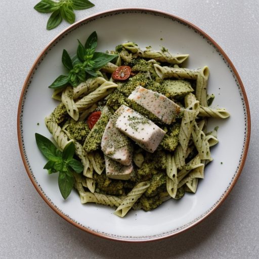 Hannah's Kitchen Pesto Chicken Pasta Salad recipe image
