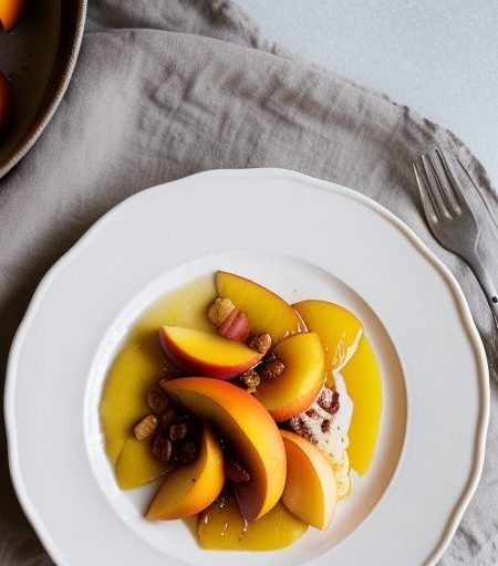 Hans Peachy Crepes With Marinated Peaches recipe image