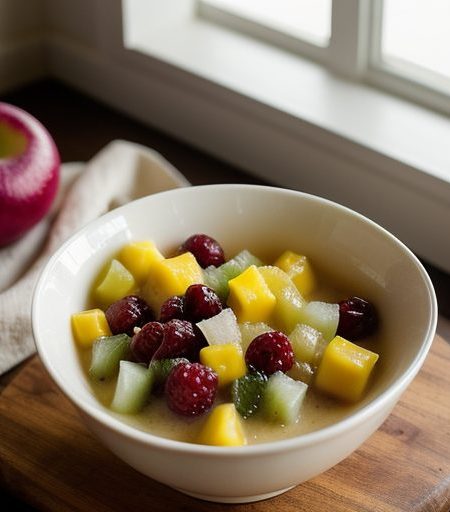 Haupia With Exotic Fruit Salad Liliko'l Sauce recipe image