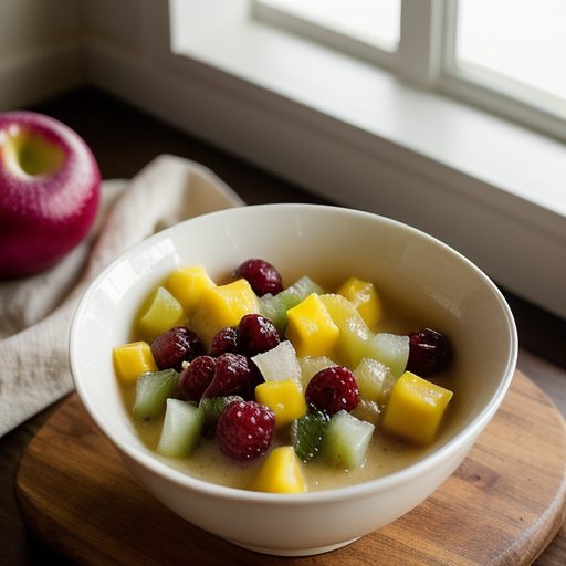 Haupia With Exotic Fruit Salad Liliko'l Sauce recipe image