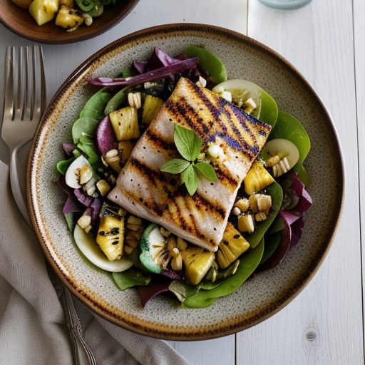 Hawaiian Grilled Fish Salad With Pineapple recipe image