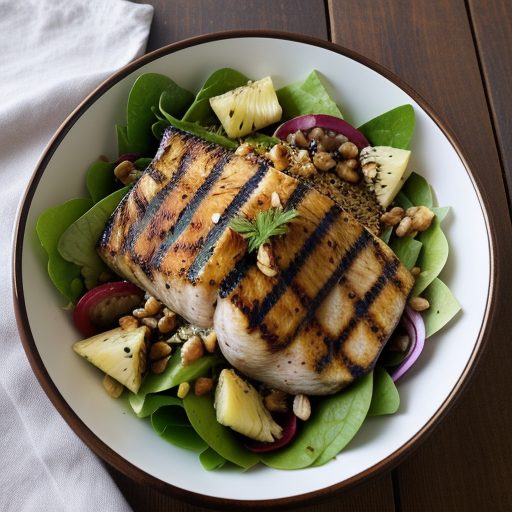 Hawaiian Grilled Fish Salad With Pineapple recipe image