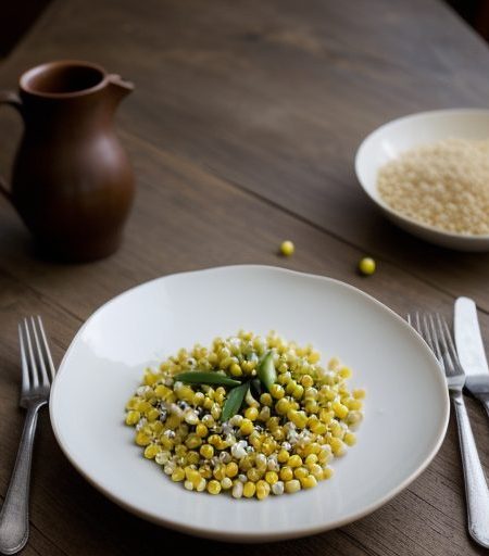 Hazelnuts~ Corn & Snow Peas recipe image
