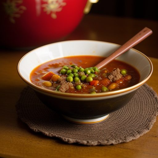 Hearty Beef Vegetable Soup With Noodles recipe image