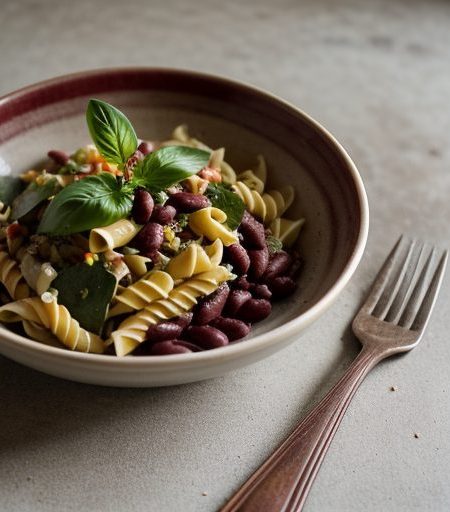 Hearty Pasta & Red Bean Salad recipe image