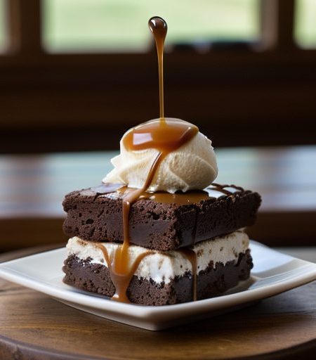 Heath Bar Brownie Sundaes/Caramel Sauce-Pt 1 O recipe image