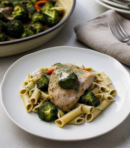 Herb & Lemon Chicken Pasta With Broccoli & Peppers recipe image