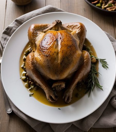 Herb Roasted Turkey With Mushroom Gravy recipe image