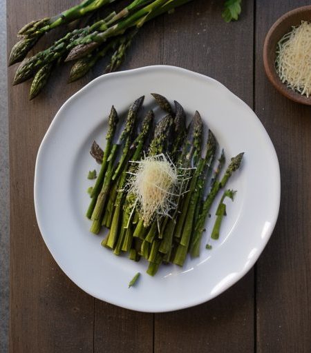 Herbed Asparagus W/Shiitakes & Parmesan recipe image