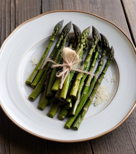 Herbed Asparagus With Shiitakes & Parmesan recipe image