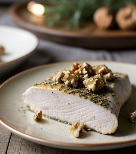 Herbed-Cheese Stiffed Chicken Breast With Walnuts and Spi recipe image