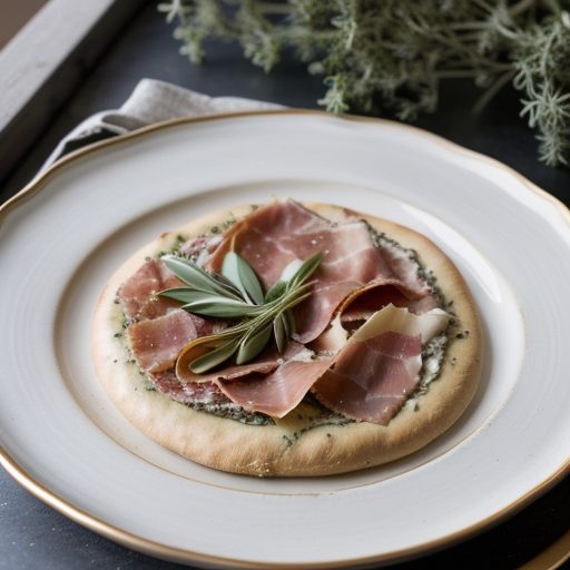 Herbed Chevre~ Fontina & Prosciutto Pizza recipe image