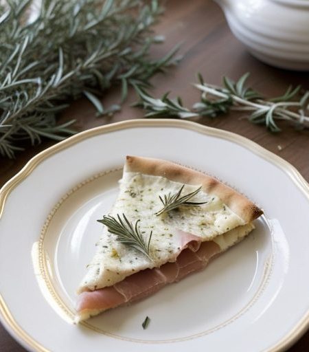 Herbed Chevre, Fontina and Prosciutto Pizza recipe image