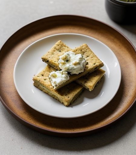 Herbed Potato Crackers With Goat Cheese-Country Living recipe image