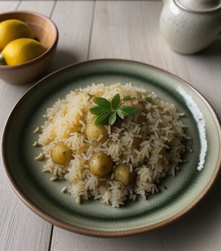 Herbed Rice With Julienne Potatoes recipe image