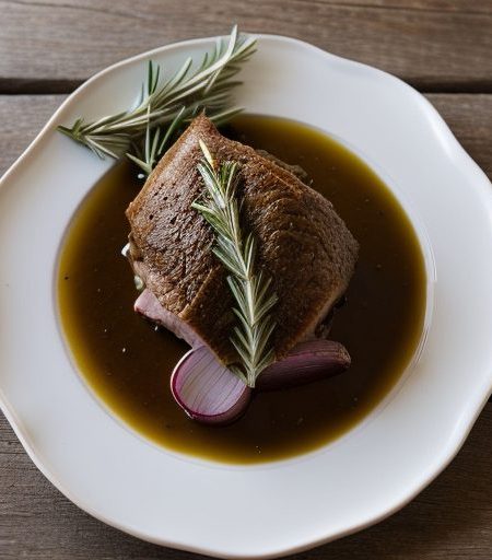 Herbed Roast Leg of Lamb With Roast Onions & recipe image