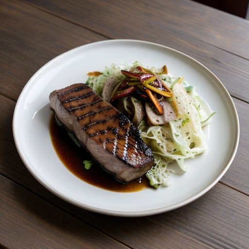 Hoisin Grilled Pork Loin With Braised Cabbage recipe image