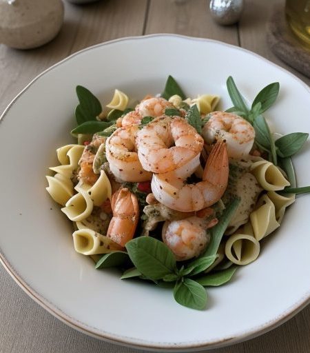 Holiday Bow-Tie Pasta, Shrimp and Surimi Salad~ recipe image