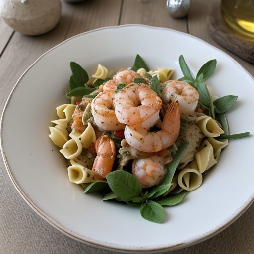 Holiday Bow-Tie Pasta, Shrimp and Surimi Salad~ recipe image