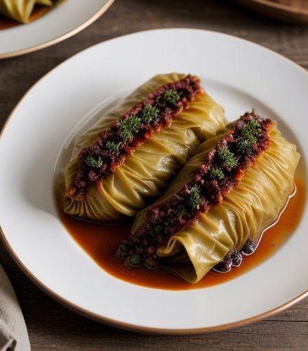Holubtsi Z Rizhom I Hribami (Stuffed Cabbage recipe image