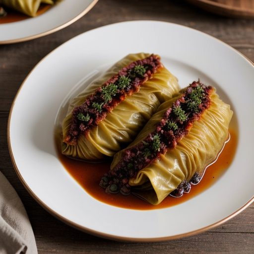Holubtsi Z Rizhom I Hribami (Stuffed Cabbage recipe image