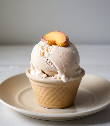 Homemade Peach Ice Cream recipe image