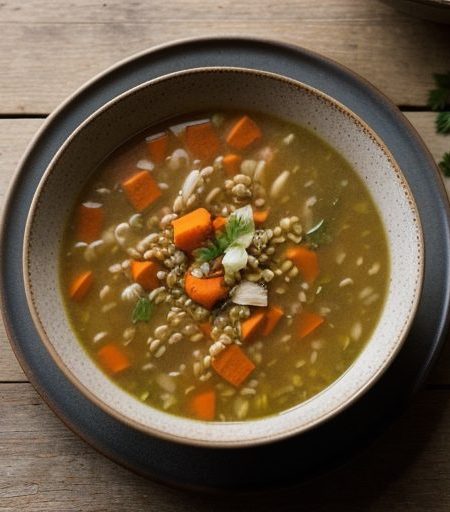 Homestyle Chicken Barley Soup recipe image
