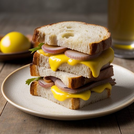 Honey Mustard Pepper & Onion Ham Sandwiches recipe image