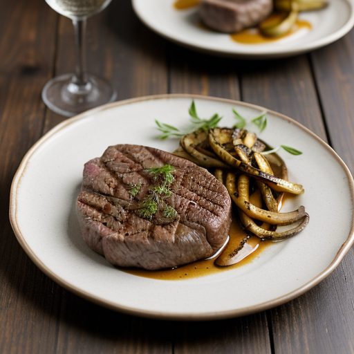 Honey Mustard Steaks With Grilled Onions recipe image