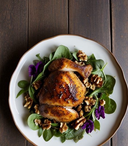 Hot Honeyed Chicken and Walnut Salad recipe image