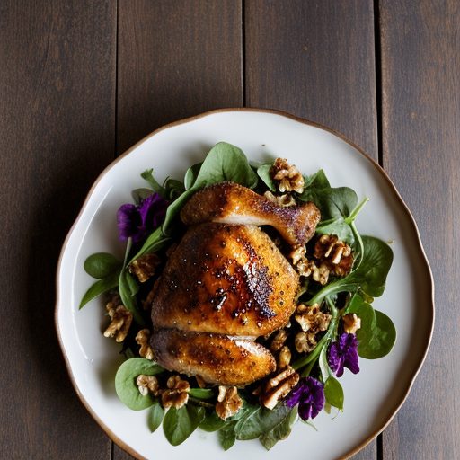 Hot Honeyed Chicken and Walnut Salad recipe image