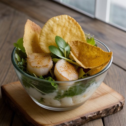 Hot Scallop Salad With Potato Chips recipe image