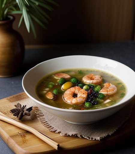 Hot & Sour Soup With Chayote~ Shrimp~ & M recipe image