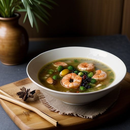 Hot & Sour Soup With Chayote~ Shrimp~ & M recipe image