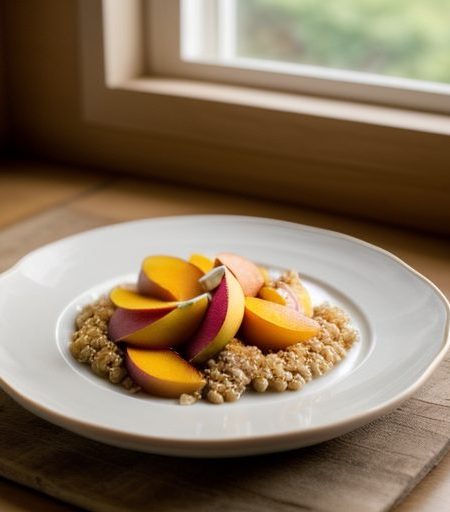 Hot Wheat Cereal With Gingered Peaches recipe image