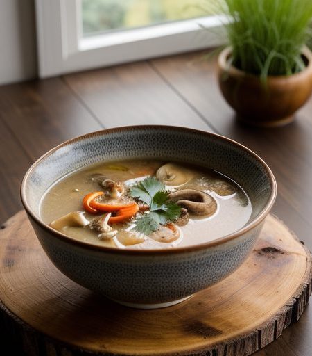 Hot and Sour Mushroom Soup (Tom Yam Het recipe image
