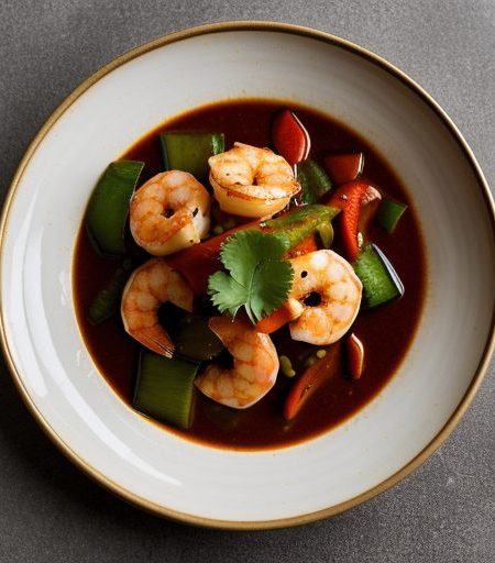 Hot and Sour Shrimp With Cucumber Curry recipe image