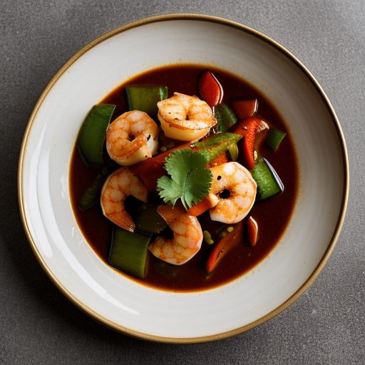 Hot and Sour Shrimp With Cucumber Curry recipe image