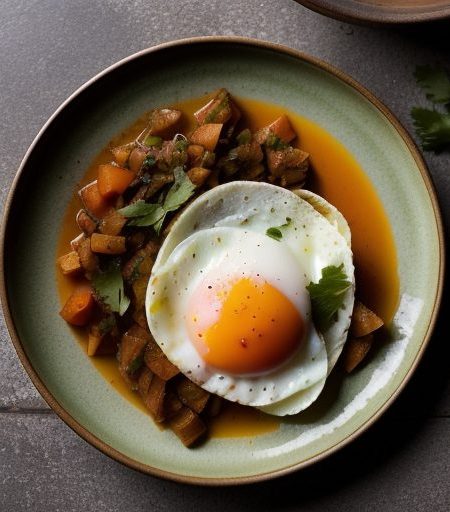 Huevos en Rabo De Mestiza/Poached Eggs in Tomato-Chile Sa recipe image