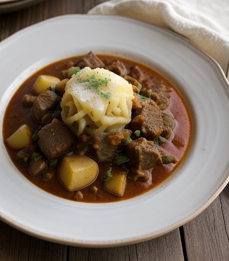Hungarian Beef Goulash With Potato Dumplings recipe image