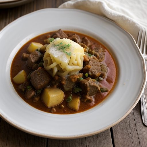 Hungarian Beef Goulash With Potato Dumplings recipe image