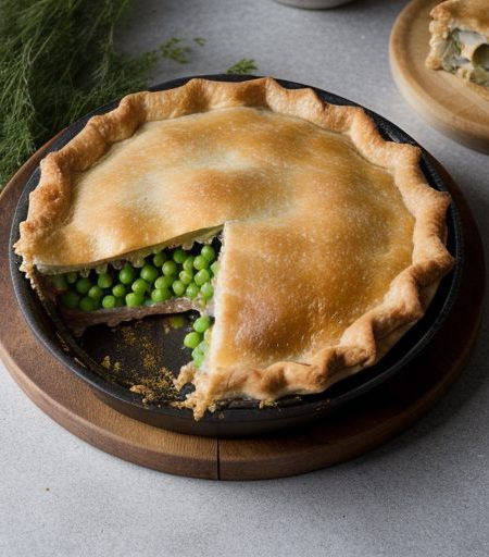 Impossible Creamed Peas and Ham Pie recipe image