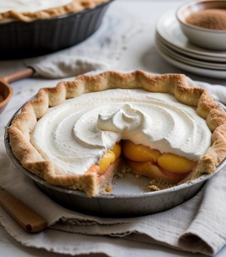 Impossible Peaches and Cream Pie recipe image